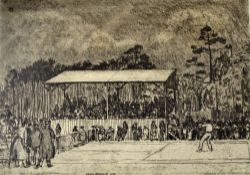 Lawn Tennis Signed Etchings impressive pair of Eric Buttner (1889-1936) match etchings signed for