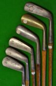 6x various Sammy and Jigger irons - makers incl Spalding, J. B Halley, Anderson St Andrews Sammy