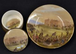 2x The Royal and Ancient Golf Club of St Andrews souvenir bone china box and dish - decorated with