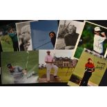 25 x golf press photographs all signed by both Major winners and Tour winners to include Jack