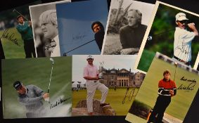 25 x golf press photographs all signed by both Major winners and Tour winners to include Jack