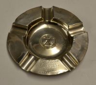 1907 Lytham and St Anne's silver golfing ashtray trophy - hallmarked London 1906 c/w the clubs crest