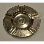 1907 Lytham and St Anne's silver golfing ashtray trophy - hallmarked London 1906 c/w the clubs crest