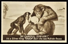 Silvertown "Silver King" dimple golf ball advertising postcard - entitled "Be Careful Jubilee!" It's