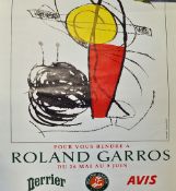 1991 Large Tennis Posters depicting Rolland Garros, France finale 1991 x2, condition appears A/G