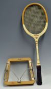 'The Gray' Metal Shafted Tennis Racket a collectable racket by Grays of Cambridge, some cracks to