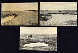 3x early St Andrews Old Golf Course postcards - Valentine Series Bromotype to incl "The End