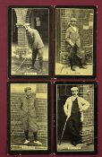 4x F&J Smith's Golf cigarette cards c.1902 - Champions of Sport Series red backed real photographs