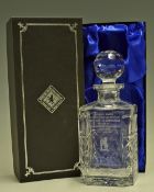Fine Dennis Amiss 'Century of Centuries' Cricket Glass Decanter 1986 limited edition of 100,