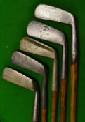 5x assorted blade putters incl an Anderson of Anstruther Patent smf goose neck, a Forgan for James