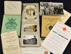 1940's Collection of Golfing Photographs, Autographs and other ephemera - to incl players Walter