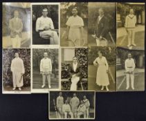 1900s Wimbledon Post Cards real photo cards depicting mostly individual players posing, black and