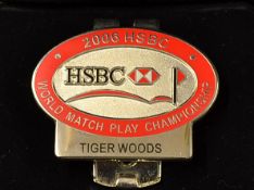 Tiger Woods 2006 HSBC World Match Play Championship enamel money clip in the original HSBC box