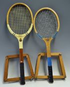 'Cambridge' Wooden Tennis Racket complete with racket press together with a Slazenger 'Eclipse'