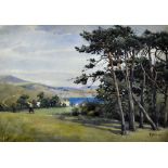 Hardie, A - GOLFER AND CADDIE - COASTAL GOLFING SCENE - watercolour signed A Hardie '21 - image 9.25