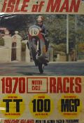 Motor Cycle Racing Isle of Man Tourist Trophy Championship Posters includes 1970, 1972, 1973,