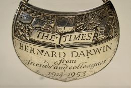 Rare Gift to Bernard Darwin from his friends and colleagues at The Times (newspaper) - silver plated