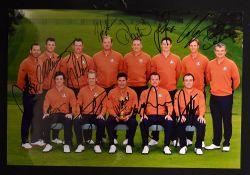 2012 Ryder Cup European Team signed colour press photograph - from the famous winning team at