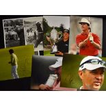 25 x golf press golf photographs all signed by both Major winners and Tour winners to include Rory