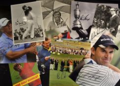 20 x golf press photographs all signed by Major Winners to incl Roberto de Vicenzo, Gary Player,