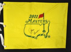 2011 U.S Masters Golf Championship signed pin flag - signed by the 1956 winner Jack Burke Jnr - 13 x