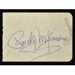 Rocky Marciano Boxing Autograph signed in blue ink to small album page, clear signature