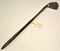 Scarce Thomas Stewart St Andrews stainless steel mussel back golf club fireside poker - stamped to