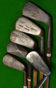 6x mashie irons - makers incl Anderson St Andrews, J. V. Patrick & Sons Edinburgh, Cochrane,