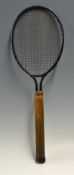 c.1920s Steel frame Tennis Racket with an interesting stringing pattern of six double-mains-two