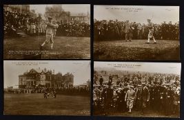 4x H.R.H Prince of Wales The Old course St Andrews golfing postcards - real photographs publ'd by