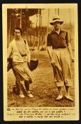 Scarce H.R.H The Prince Wales golfing postcard - in France playing Biarritz golf course - unused