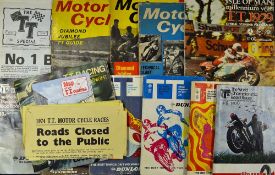 Motor Cycle Racing Isle of Man Tourist Trophy Championship Programmes 1968 onwards includes 68,
