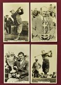 4x J A Pattreiouex golfing cards c. 1935 titled "Sporting Event & Stars" - large format real