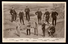Scarce and early c.20th professional champion golfers postcard c. 1905 - titled "Golf Champions"