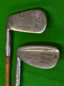 2x left hand irons incl fine Tom Stewart St Andrews Mashie and a re-shafted Maxwell Gibson star