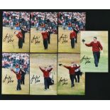 Justin Rose signed photographs from the 1998 Open at Royal Birkdale comprising a series of 7