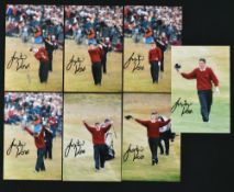 Justin Rose signed photographs from the 1998 Open at Royal Birkdale comprising a series of 7