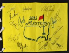 2013 US Masters Golf Championship pin flag signed by 14 Masters Winners to include Player, Lyle,
