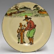 Royal Doulton golfing series ware plate-decorated with Crombie style golfing figures and with the