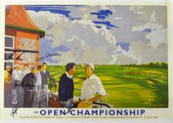 2001 Royal Lytham and St Anne's Open Golf Championship poster signed by 8x winners at Lytham since
