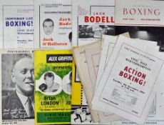 1950s Assorted Boxing Programmes at Wolverhampton includes 1954 East v West Midlands, 1959 Action
