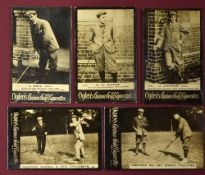 5x Ogden's Guinea Gold real photograph golf cards to include the Royal Liverpool triumvirate John