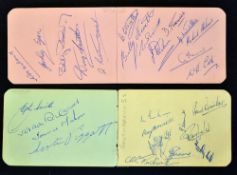 1950's Horse racing jockey autographs - on 4x album pages back to back to inc Dick Francis, Geoff