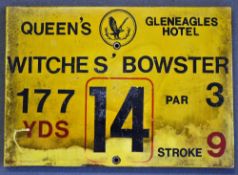 Gleneagles Hotel 'Queens' Golf Course Tee Plaque- Hole 14 'Witches' Bowster'