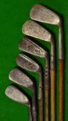 6x assorted mashie and mashie niblicks makers include Arthur Day Ganton, Gibson, James Watt North