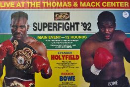 Boxing 1992 Evander Holyfield v Riddick Bowe Event Poster 'Superfight '92' at Thomas & Mack