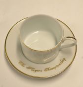 Set of 4x Tiffany & Co PGA Golf Tour bone china cup and saucers - designed exclusively for the PGA