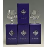 1995 Warwickshire C.C.C. Centenary Season Brandy Glasses engraved 'Warwickshire C.C.C. 100 Years