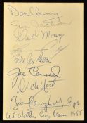 1955 American Walker Cup golf team autographed album page - played at St Andrews and signed by 8