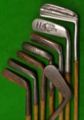 8x assorted putters to incl 4 x Gems, a St Andrews wry neck, The Sally and Silver King HV Ridge back